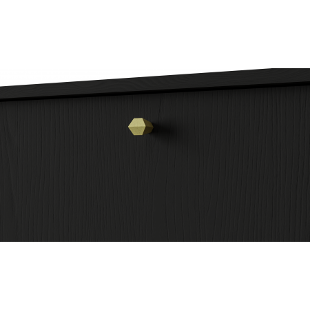 Komoda loft z szufladami TALLY 1-drzwiowa 100 cm czarny mat, stelaż złoty metal